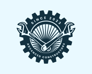 Wrench Cog Mechanic logo design