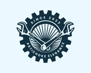 Wrench Cog Mechanic logo design