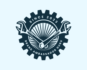 Wrench Cog Mechanic logo design