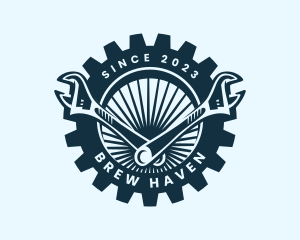 Wrench Cog Mechanic logo design