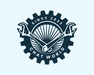 Wrench Cog Mechanic logo design