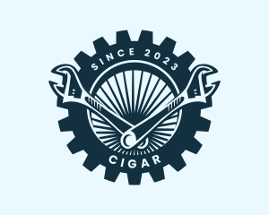 Wrench Cog Mechanic logo design