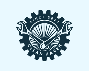 Wrench Cog Mechanic logo design