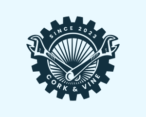 Wrench Cog Mechanic logo design