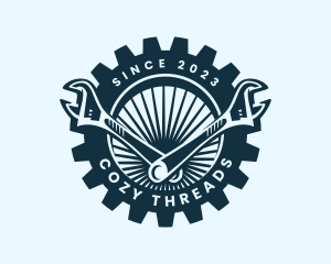 Wrench Cog Mechanic logo design