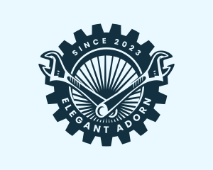 Wrench Cog Mechanic logo design