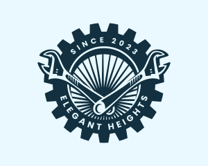 Wrench Cog Mechanic logo design