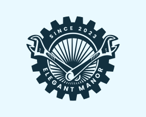 Wrench Cog Mechanic logo design