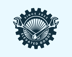 Wrench Cog Mechanic logo design