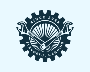 Wrench Cog Mechanic logo design