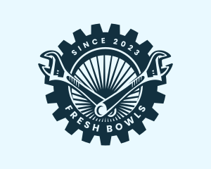 Wrench Cog Mechanic logo design