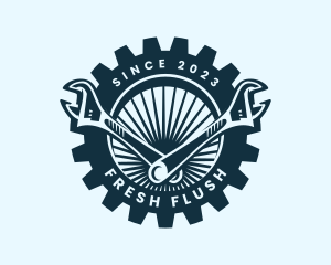 Wrench Cog Mechanic logo design