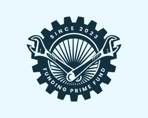 Wrench Cog Mechanic logo design