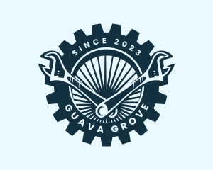 Wrench Cog Mechanic logo design