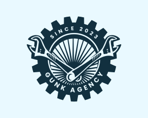 Wrench Cog Mechanic logo design