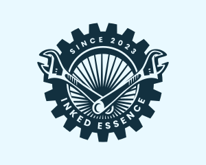 Wrench Cog Mechanic logo design