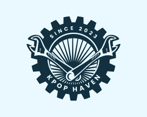 Wrench Cog Mechanic logo design