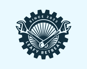 Wrench Cog Mechanic logo design