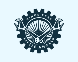 Wrench Cog Mechanic logo design