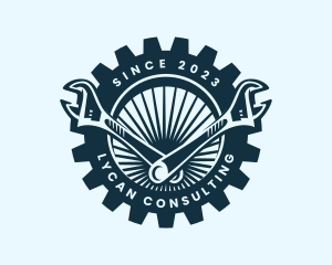 Wrench Cog Mechanic logo design