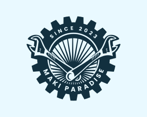 Wrench Cog Mechanic logo design