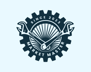 Wrench Cog Mechanic logo design