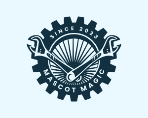 Wrench Cog Mechanic logo design