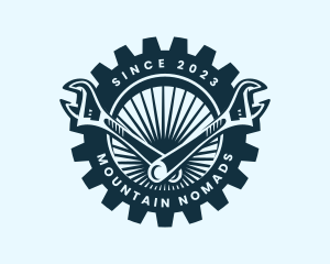 Wrench Cog Mechanic logo design