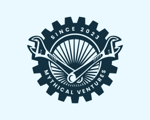 Wrench Cog Mechanic logo design