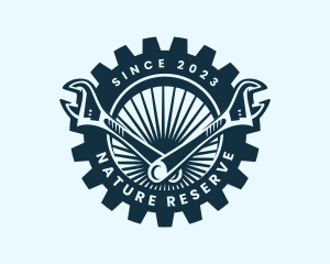 Wrench Cog Mechanic logo design