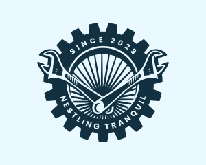 Wrench Cog Mechanic logo design