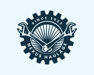 Wrench Cog Mechanic logo design