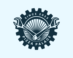 Wrench Cog Mechanic logo design