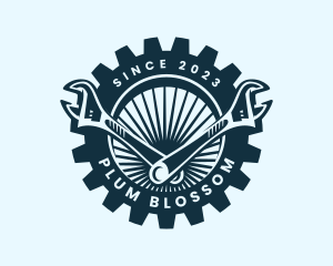 Wrench Cog Mechanic logo design