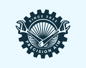 Wrench Cog Mechanic logo design