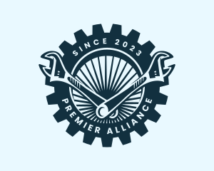 Wrench Cog Mechanic logo design