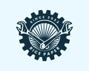 Wrench Cog Mechanic logo design