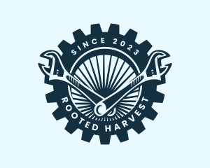 Wrench Cog Mechanic logo design