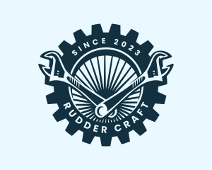 Wrench Cog Mechanic logo design