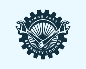 Wrench Cog Mechanic logo design