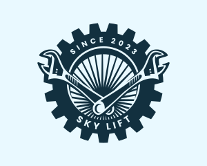 Wrench Cog Mechanic logo design