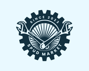 Wrench Cog Mechanic logo design