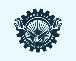 Wrench Cog Mechanic logo design