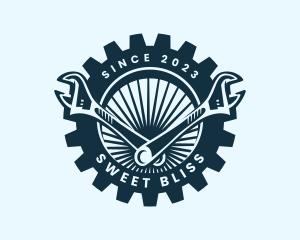 Wrench Cog Mechanic logo design