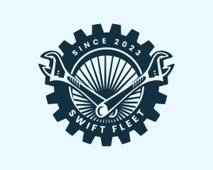 Wrench Cog Mechanic logo design