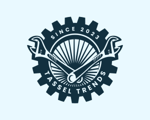 Wrench Cog Mechanic logo design