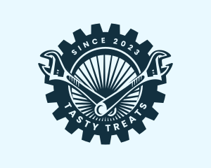 Wrench Cog Mechanic logo design