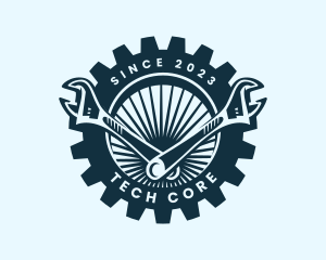 Wrench Cog Mechanic logo design