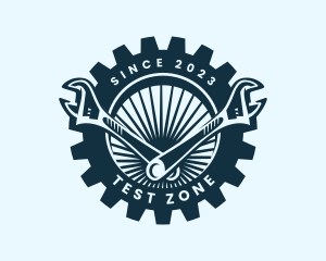 Wrench Cog Mechanic logo design