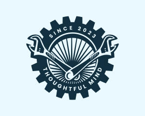 Wrench Cog Mechanic logo design